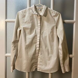 CLASSY Women’s White Fly Front Button-Down - Size M